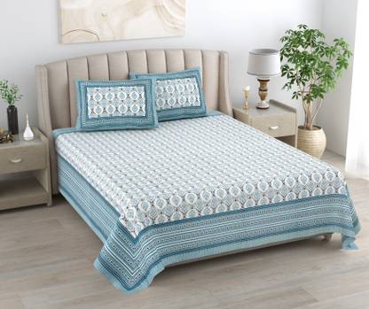 urban jaipur 200 TC Cotton Double Floral Flat Bedsheet