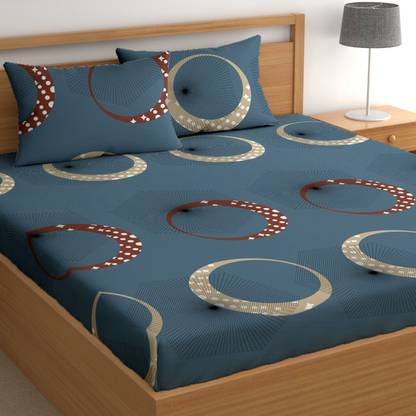 CG Homes Cotton Double Flat 180 TC Printed Bedsheet