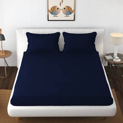 BEVI Microfiber Double Flat 300 TC Solid Bedsheet