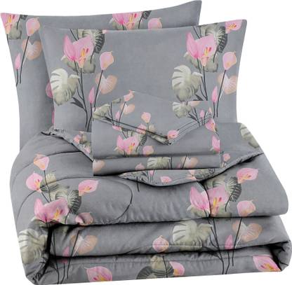 VAS COLLECTIONS Microfiber Double Flat 220 TC Abstract Bedsheet