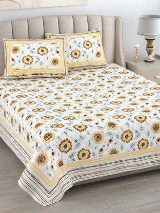 urban jaipur Cotton King Flat 300 TC Floral Bedsheet