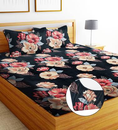 EXFAB 244 TC Cotton King Printed Fitted (Elastic) Bedsheet