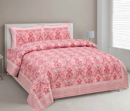 urban jaipur Cotton King Flat 300 TC Geometric Bedsheet