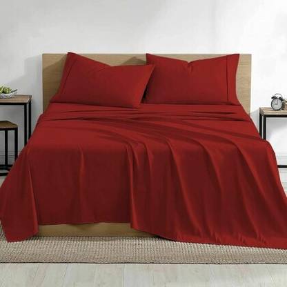 Dizen Star 380 TC Microfiber Double Solid Flat Bedsheet