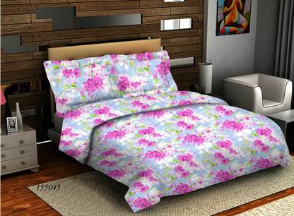 Nisha 2 TC Cotton Double Solid Flat Bedsheet