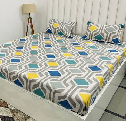 RD TREND 210 TC Cotton King Abstract Fitted (Elastic) Bedsheet