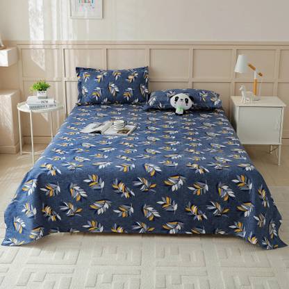 Story@home Microfiber Double Flat 180 TC Printed Bedsheet