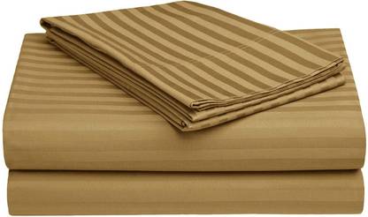 Homzado 210 TC Satin Queen Striped Flat Bedsheet