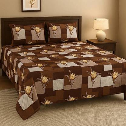 SCHp Cotton Super King Flat 320 TC Printed Bedsheet