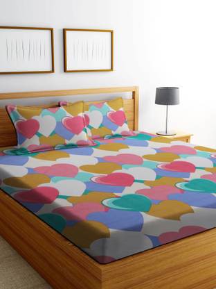 Homerica 201 TC Cotton Double Printed Flat Bedsheet
