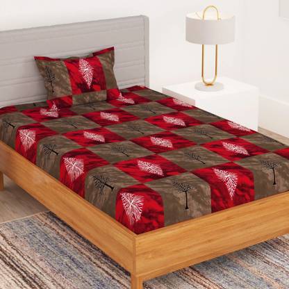 Bedspun Microfiber Single Flat 180 TC Printed Bedsheet