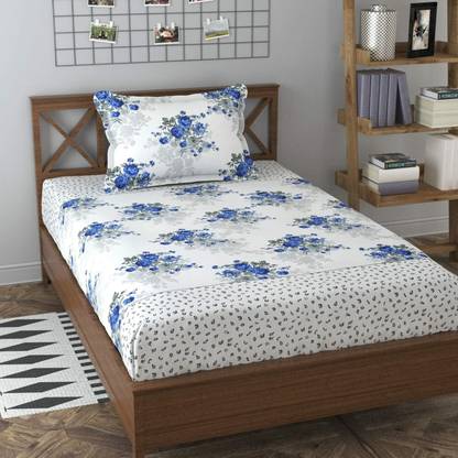 BREVARD 200 TC Cotton Single 3D Printed Fitted (Elastic) Bedsheet