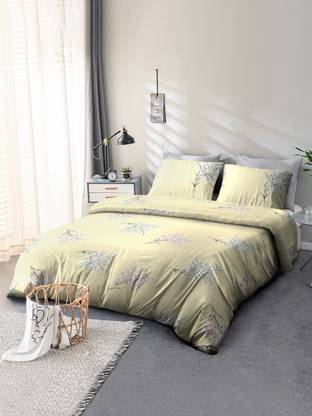Cortina 144 TC Microfiber Double Floral Flat Bedsheet