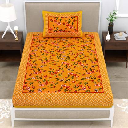 Cosito Cotton Single Flat 144 TC Printed Bedsheet