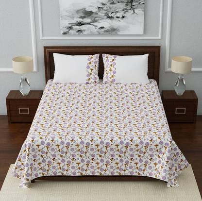 Dormica Cotton Double Flat 400 TC Solid Bedsheet