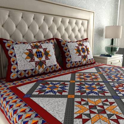 Dreamsoft 144 TC Cotton Double Printed Flat Bedsheet