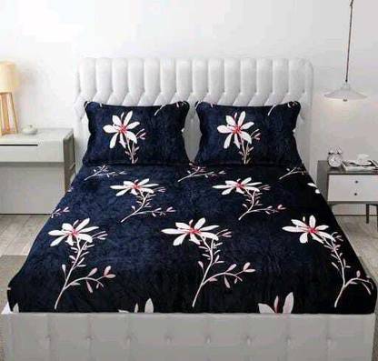 Apni Dukan Woolen King Fitted (Elastic) 204 TC Printed Bedsheet
