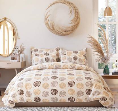 vjk fab 250 TC Cotton King Printed Fitted (Elastic) Bedsheet