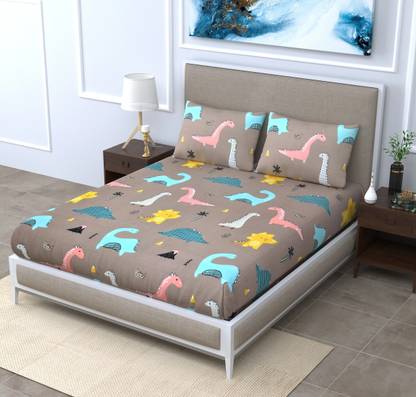 DIGITRENDZZ Cotton King Flat 260 TC Animal Bedsheet