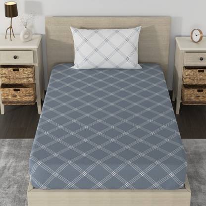 Huesland Cotton Single Flat 180 TC Geometric Bedsheet