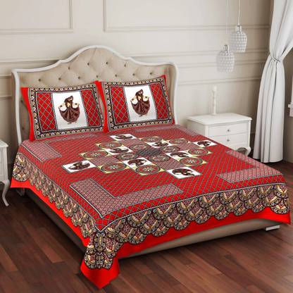 MAGICAL 104 TC Cotton Double Printed Flat Bedsheet