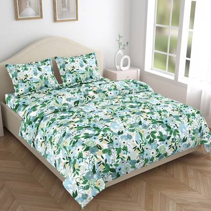 haus & kinder Cotton Double Flat 144 TC Printed Bedsheet