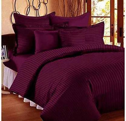 Dokarn 300 TC Cotton King Striped Flat Bedsheet