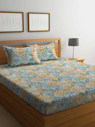Bombay Dyeing Cotton Double Flat 120 TC Abstract Bedsheet