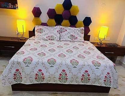 Caffeine Polycotton Double Flat 0 TC Floral Bedsheet
