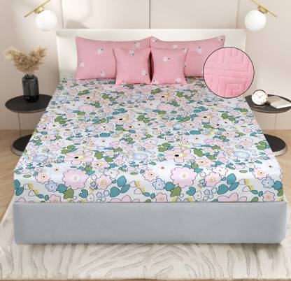 Fashancy Cotton King Flat 300 TC Printed Bedsheet