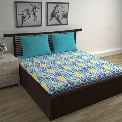 Divine Casa 120 TC Cotton Double Printed Flat Bedsheet