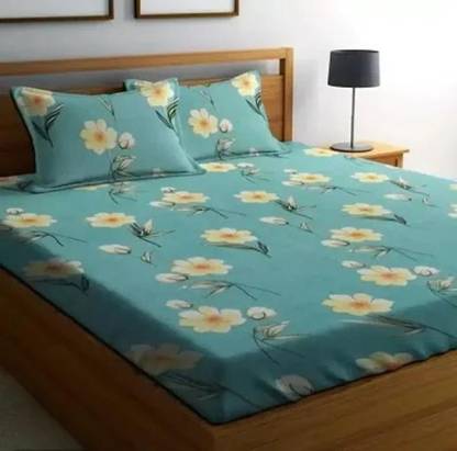 N K TREND HUB 610510 TC Cotton Double 3D Printed Flat Bedsheet