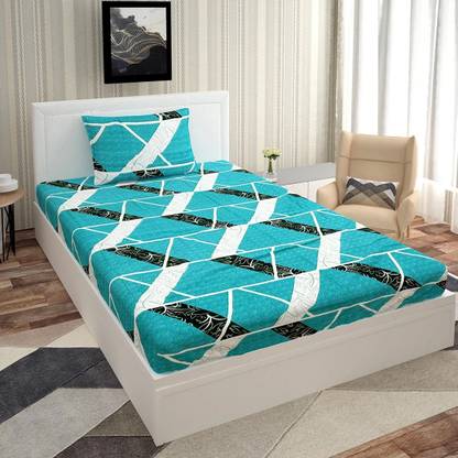 METRO LIVING Microfiber Single Flat 160 TC Printed Bedsheet