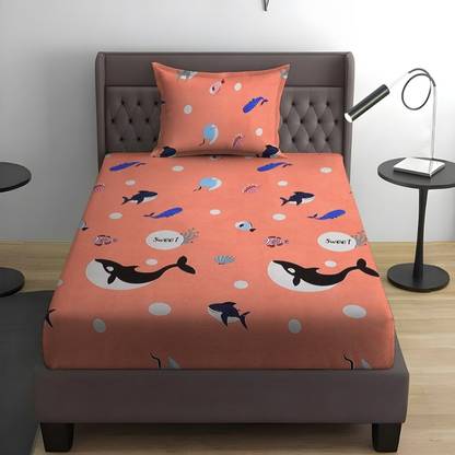 Weave & Décor Microfiber Single Flat 300 TC Cartoon Bedsheet