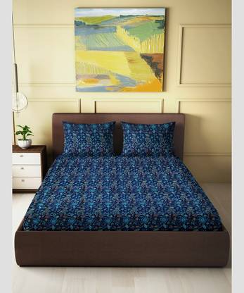 AJANTA HIMROO Cotton, Viscose Double Flat 0 TC Floral Bedsheet