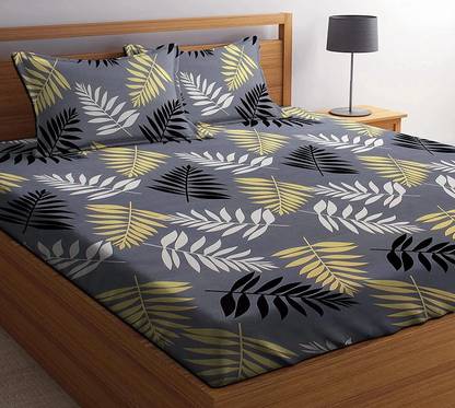 DBRUNO Microfiber King Flat 144 TC Floral Bedsheet