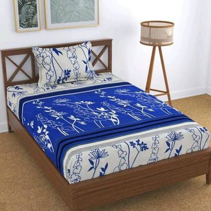 Decent Home 140 TC Microfiber Single Floral Flat Bedsheet