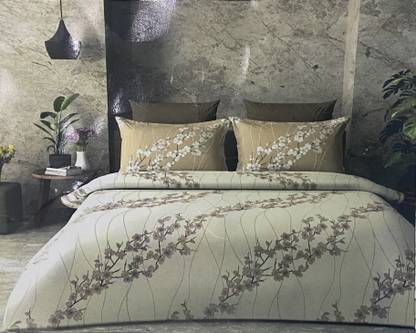 TALVI 144 TC Cotton Double Printed Flat Bedsheet