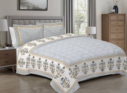 Satrangifeel Cotton King Flat 180 TC Floral Bedsheet