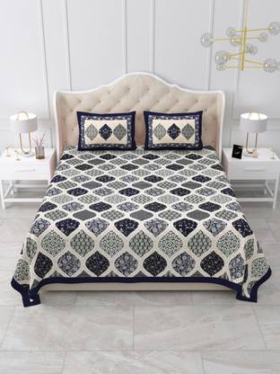 DOLLIFI 260 TC Cotton King Floral Flat Bedsheet