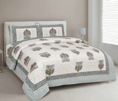 UNIQCHOICE 180 TC Cotton King Floral Flat Bedsheet