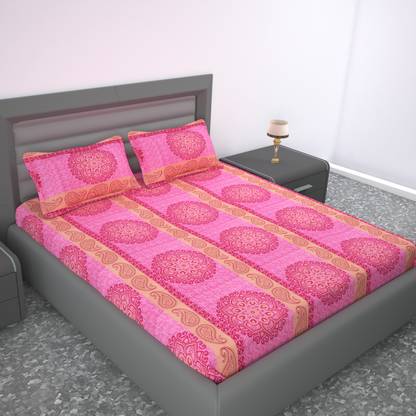 HOME PLUS STUDIO Cotton Double Flat 104 TC Paisley Bedsheet