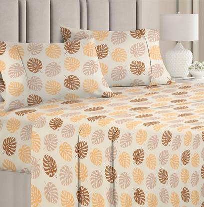 VAS COLLECTIONS Cotton Double Flat 180 TC Floral Bedsheet