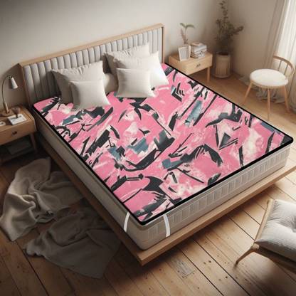 THE MAXIMUS Polyester King Fitted (Elastic) 100 TC Solid Bedsheet