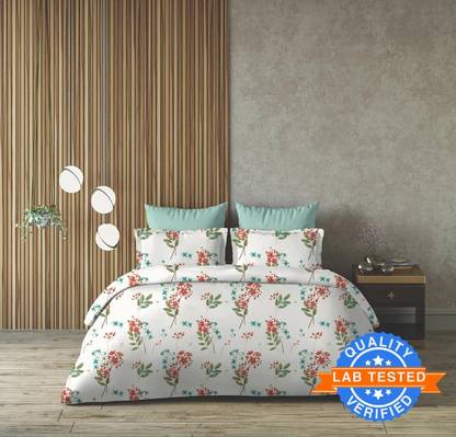 Arvind Cotton Queen Flat 120 TC Floral Bedsheet
