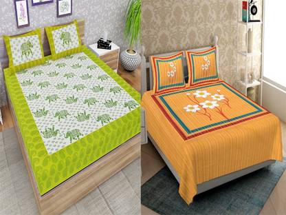 150 TC Cotton Double Jaipuri Prints Bedsheet