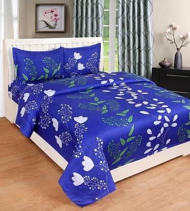 DAKOT Polycotton Double Flat 180 TC 3D Printed Bedsheet