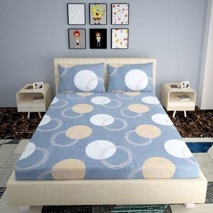RARE BIRD 240 TC Microfiber King Floral Fitted (Elastic) Bedsheet
