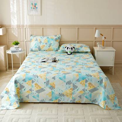 Story@home Microfiber Double Flat 180 TC Printed Bedsheet