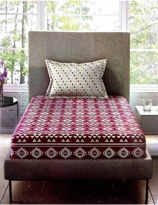 RAJASTHAN HANDLOOM Cotton Single Flat 140 TC Solid Bedsheet